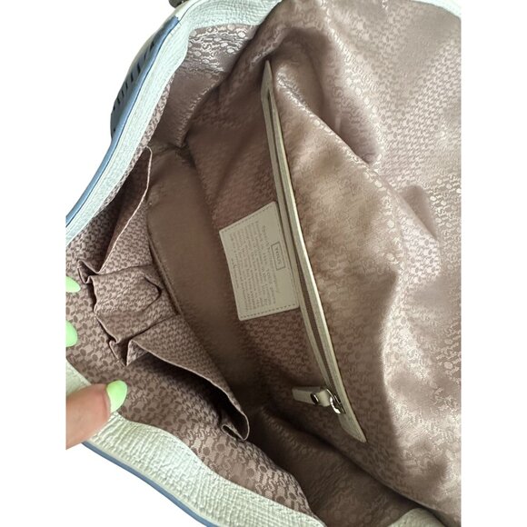 TOUS Blue White Perforated Leather Crossbody Bag w/ Dustbag - Picture 9 of 15